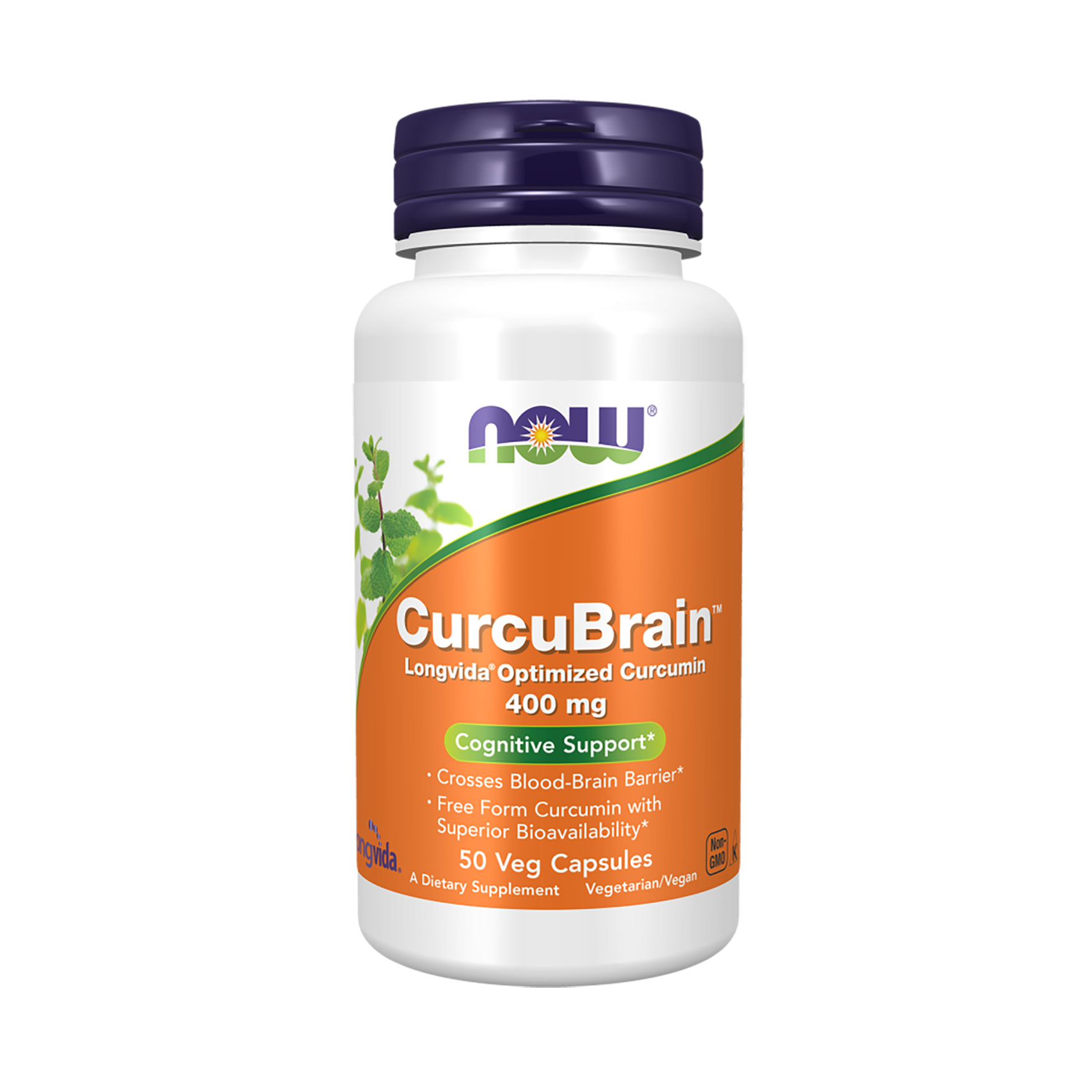 Когнітивна підтримка NOW Foods CurcuBrain 400 мг, 50 капсул